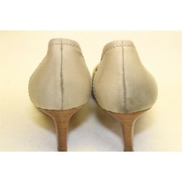 Miu Miu Khaki Canvas Orange Kitten Heels - Picture 7 of 12